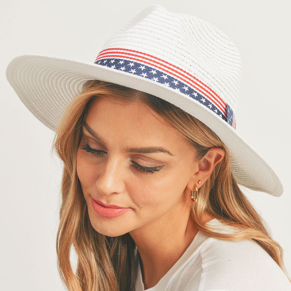 Patriotic Panama Straw Hat