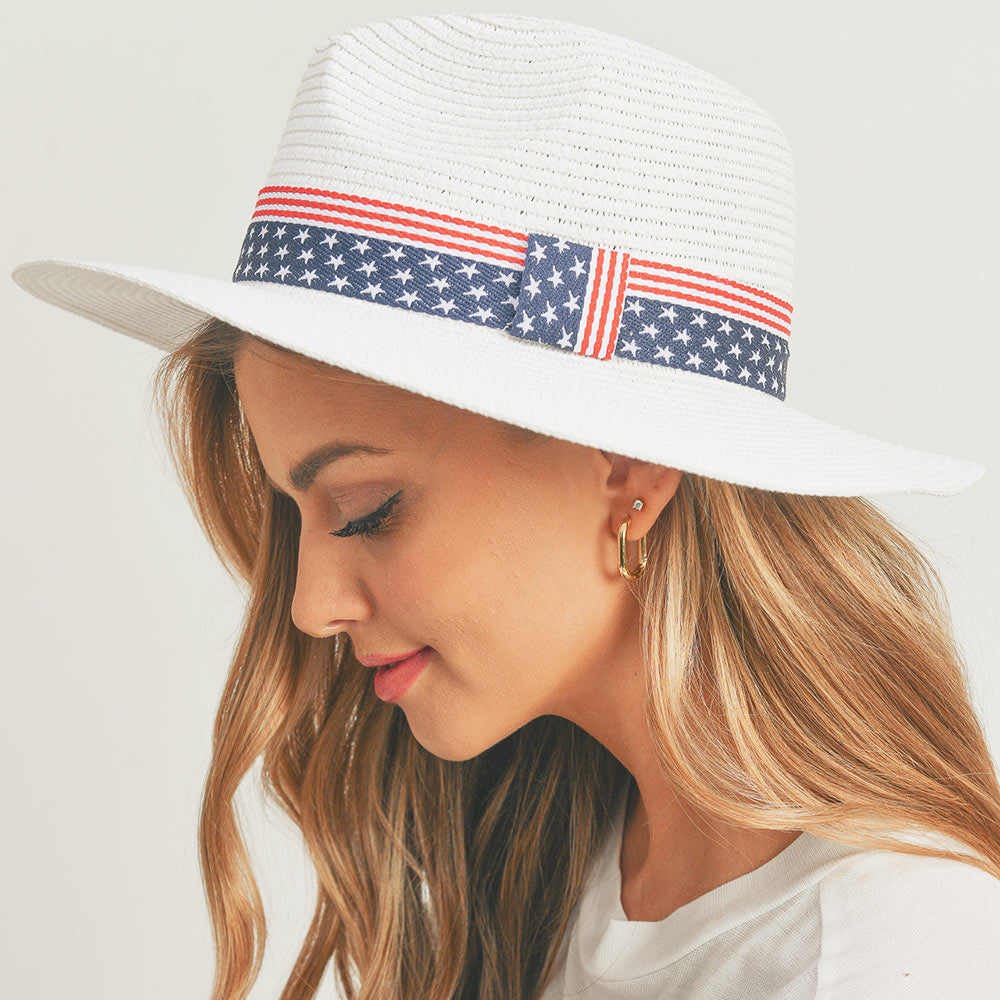 Patriotic Panama Straw Hat