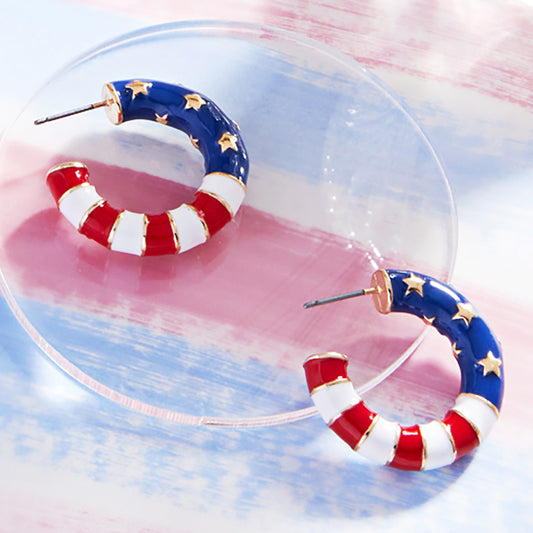 USA Flag Enamel Hoops