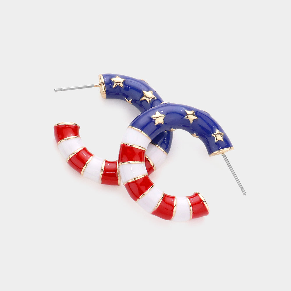 USA Flag Enamel Hoops